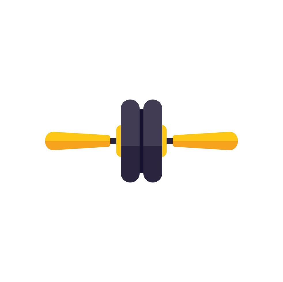 Double wheel ab roller for fitness training providing abdominal core exercise vector
