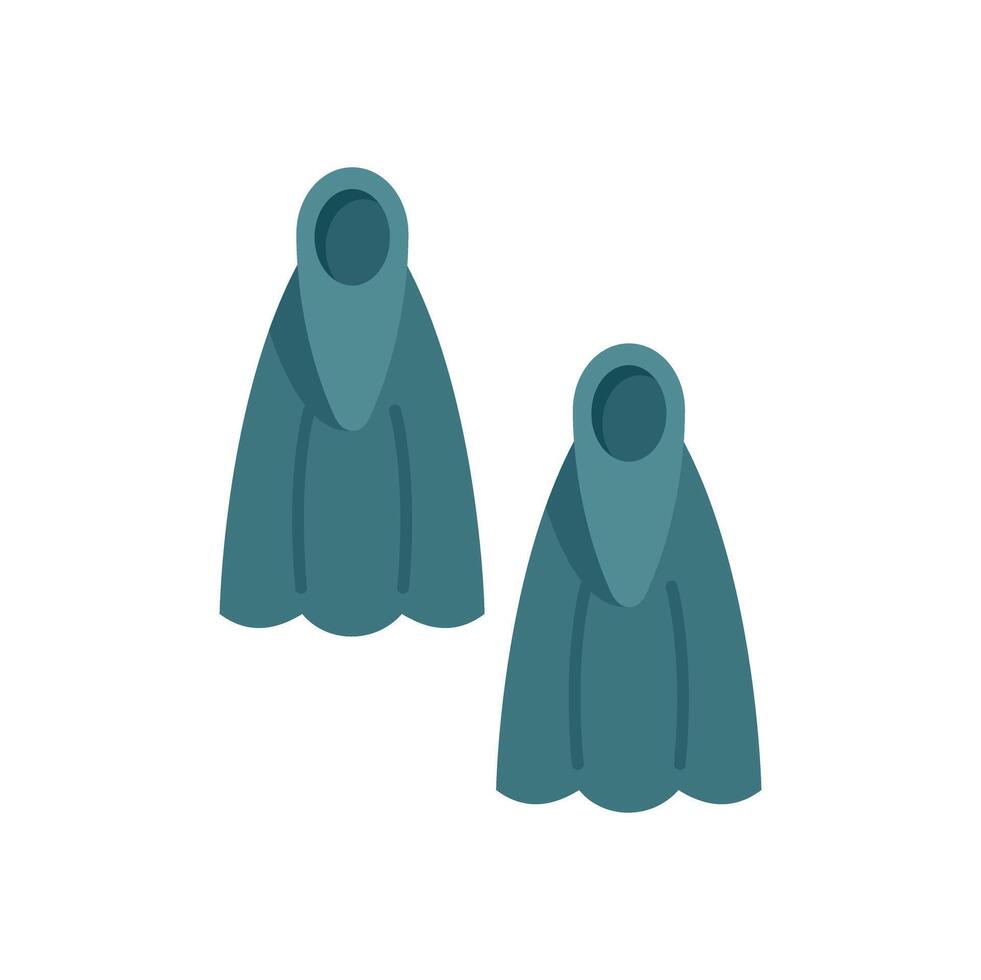 Pair of blue flippers for diving and swimming vector