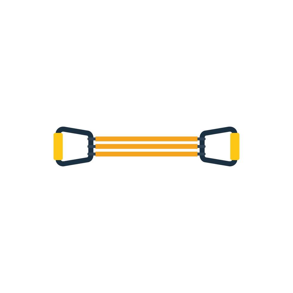 Yellow resistance band for fitness training lying horizontally isolated on white background vector