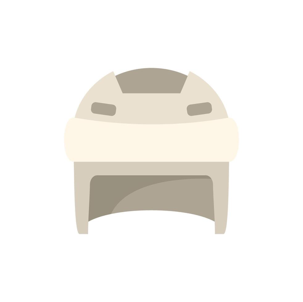 Grey hockey helmet protecting head from injury during game vector