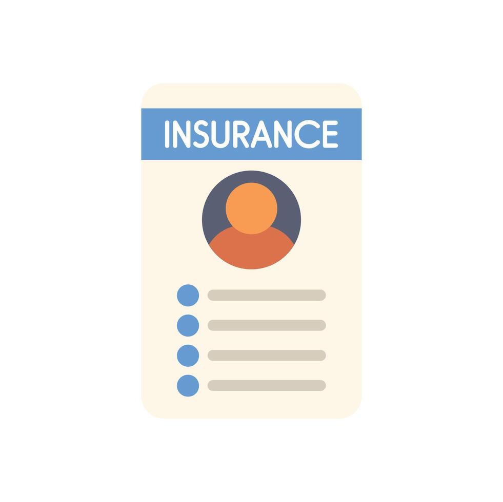 Insurance policy document illustrating personal coverage benefits vector