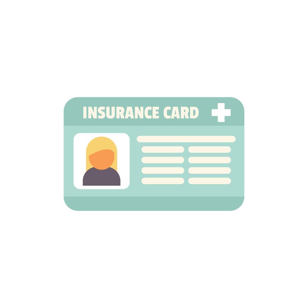 Medical insurance card showing personal information for healthcare coverage vector