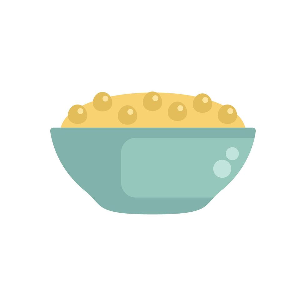 Bowl containing delicious hummus with chickpeas on top vector