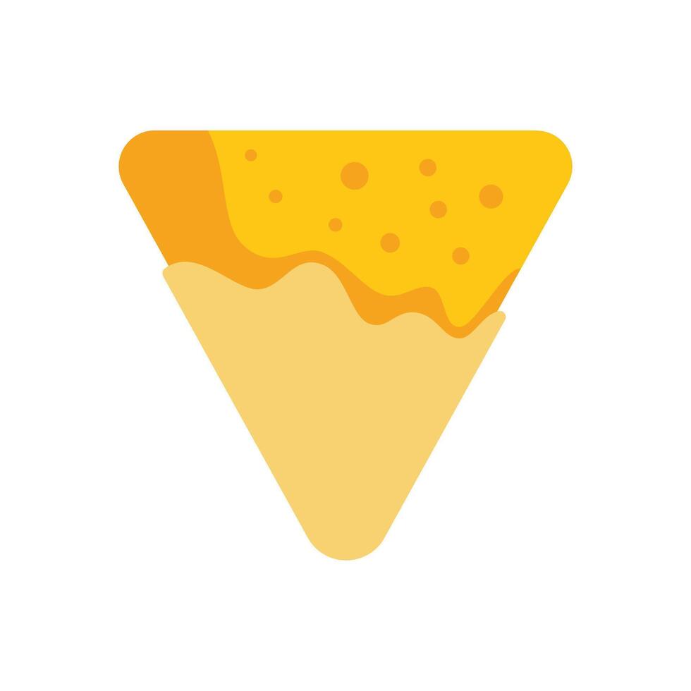 Delicious nachos with melted cheddar cheese minimalist illustration vector