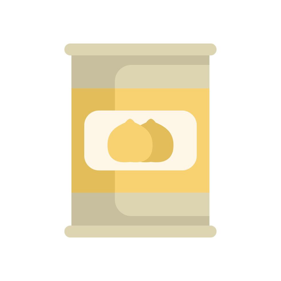 Aluminum tin can containing preserved macadamia nuts vector