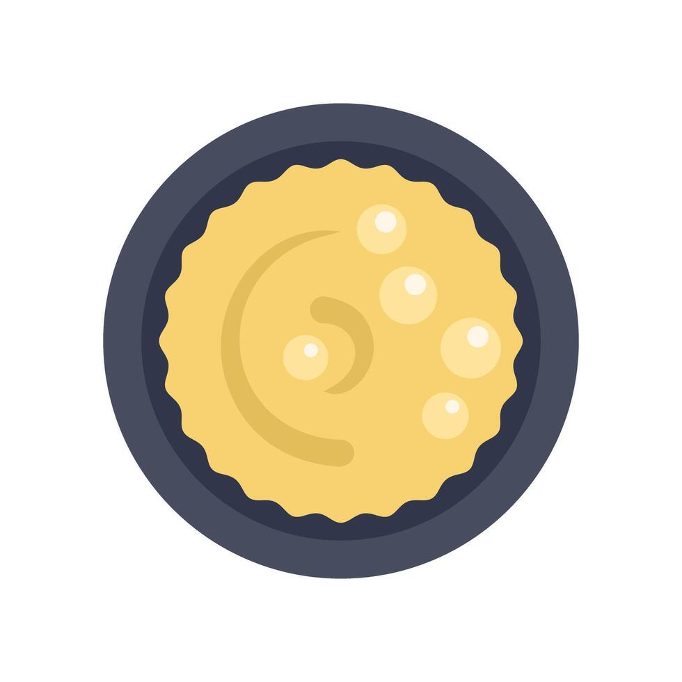 Delicious hummus with chickpeas served in a plate, top view vector