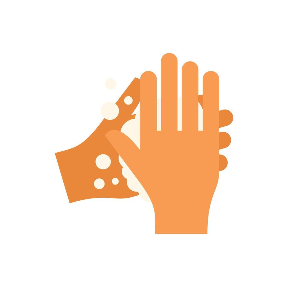 Two hands washing with soap and water icon vector