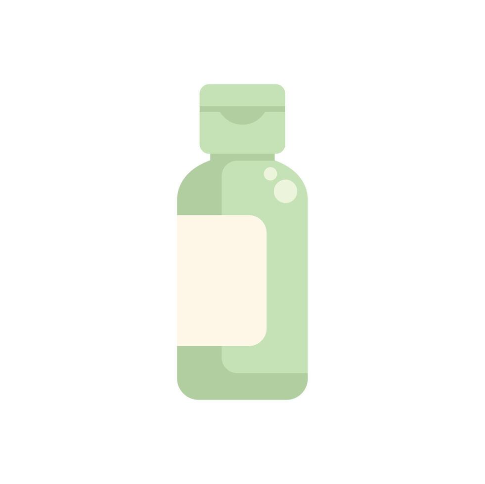 Green plastic bottle with flip top cap containing shampoo or shower gel vector