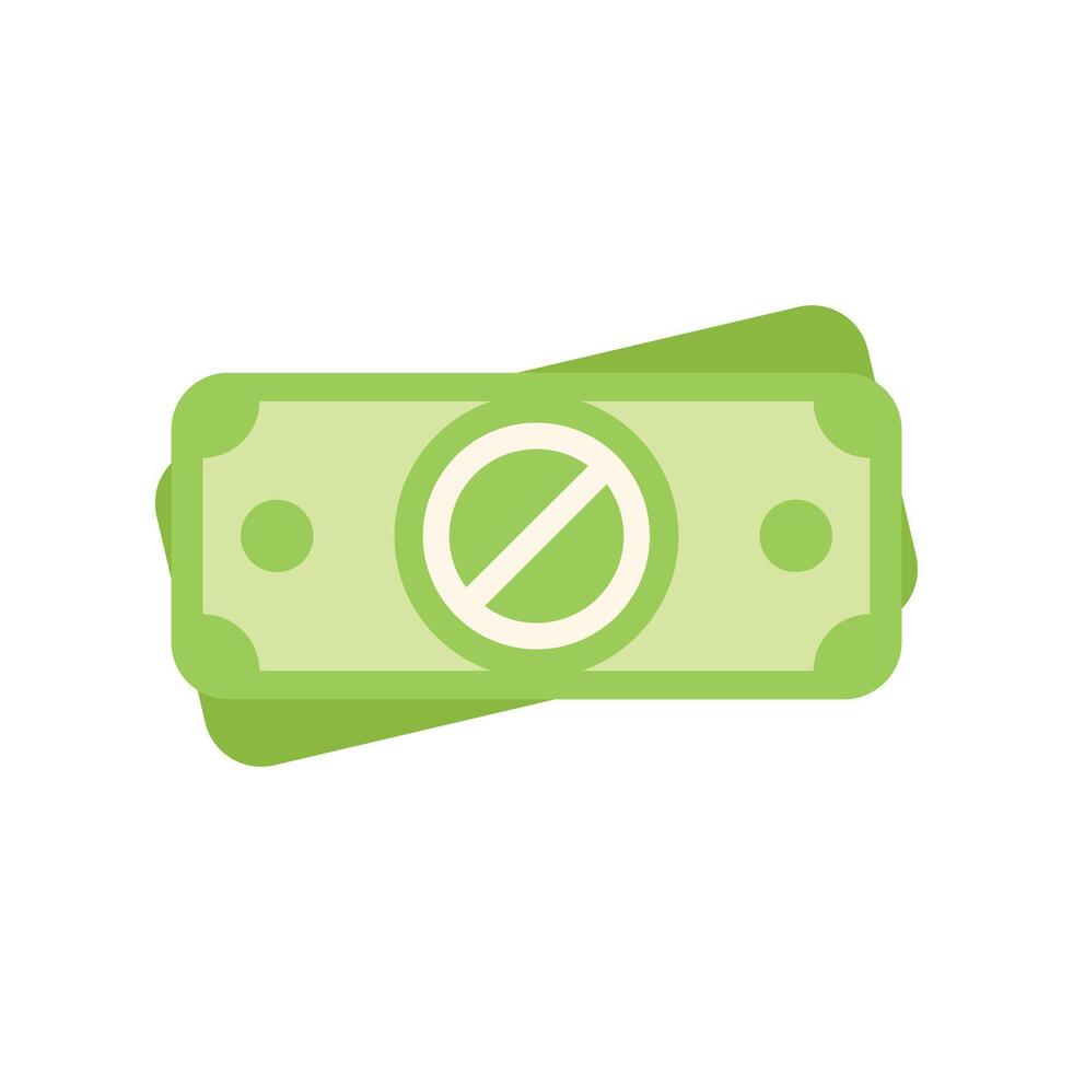 Green banknotes with forbidden symbol showing money laundering concept vector