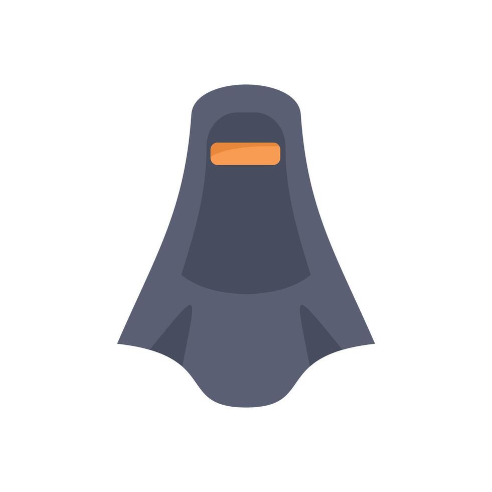 Muslim woman wearing a traditional niqab veil covering her face vector
