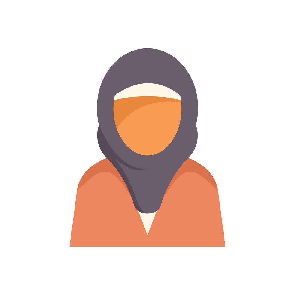 Muslim woman wearing hijab avatar icon showing occupation vector