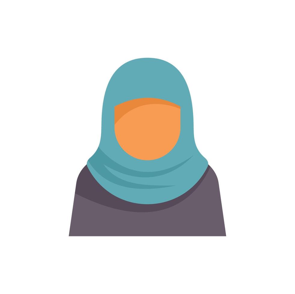 Muslim woman wearing hijab avatar icon showing face vector