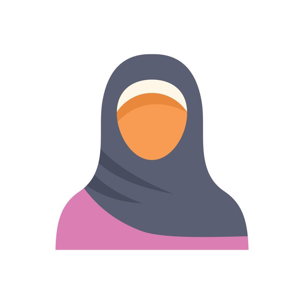 Muslim woman wearing hijab avatar icon showing face vector