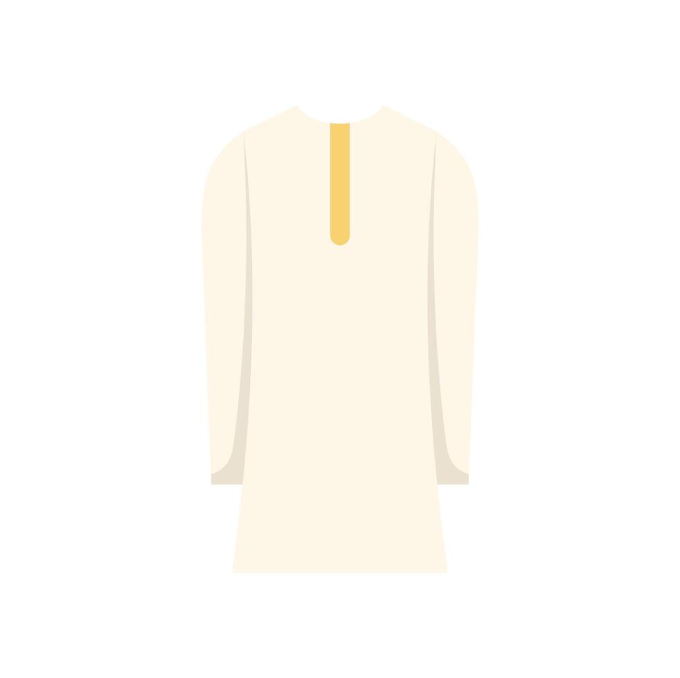 Traditional white jubba thobe tunic showing arab culture vector