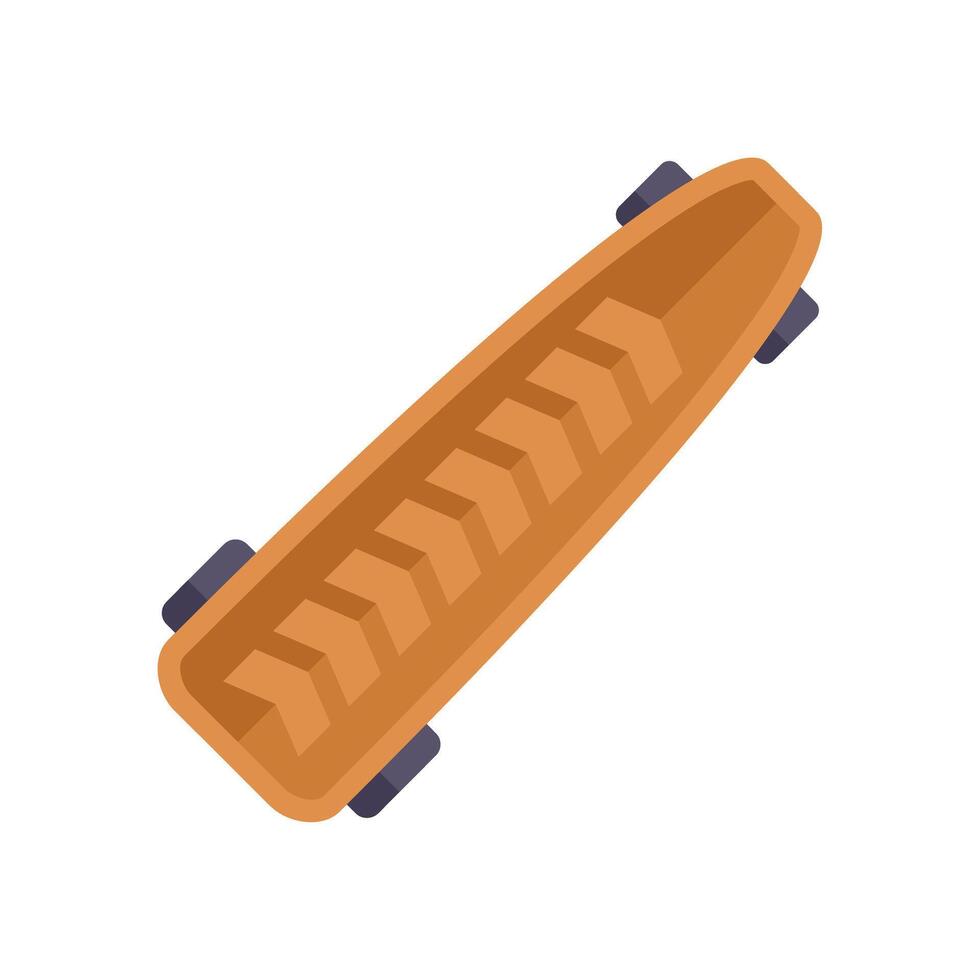 Longboard showing grip tape pattern for skating tricks vector