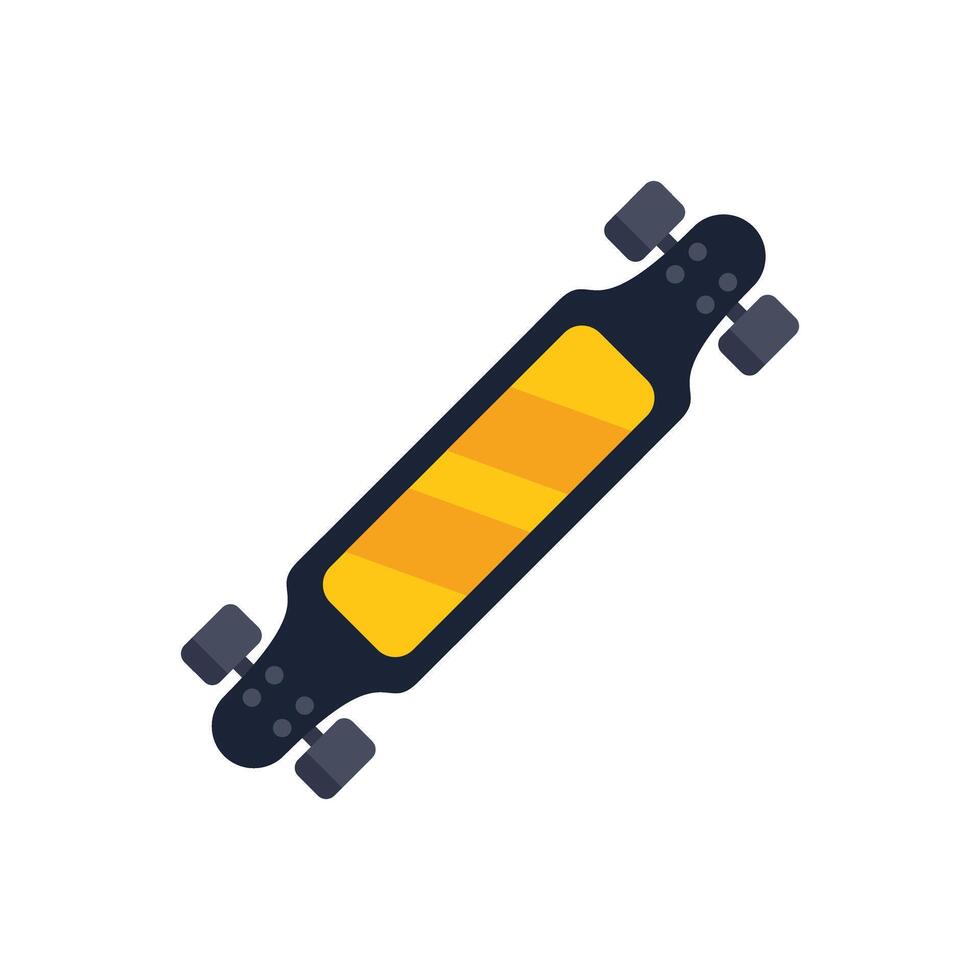Longboard skateboard extreme sport diagonal composition minimalist illustration vector