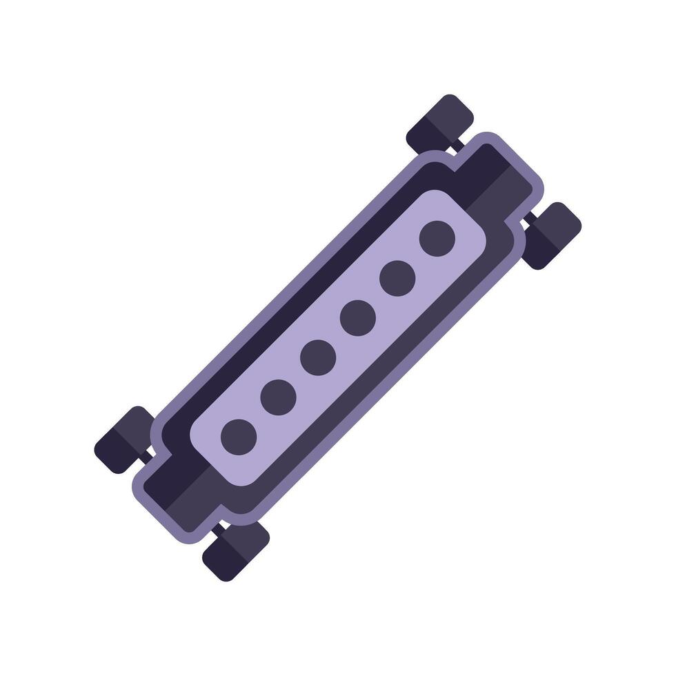 Harmonica blues music instrument with holes for playing music vector