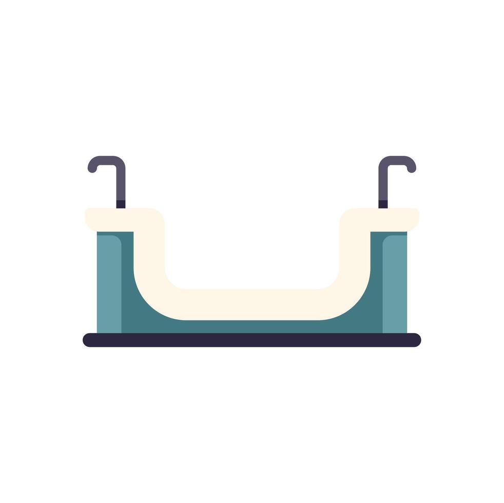 Skate park element grind rail with handrails for safety flat icon design style illustration vector