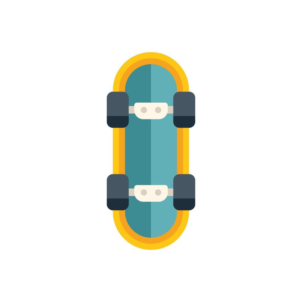 Skateboard top view showing deck and wheels vector