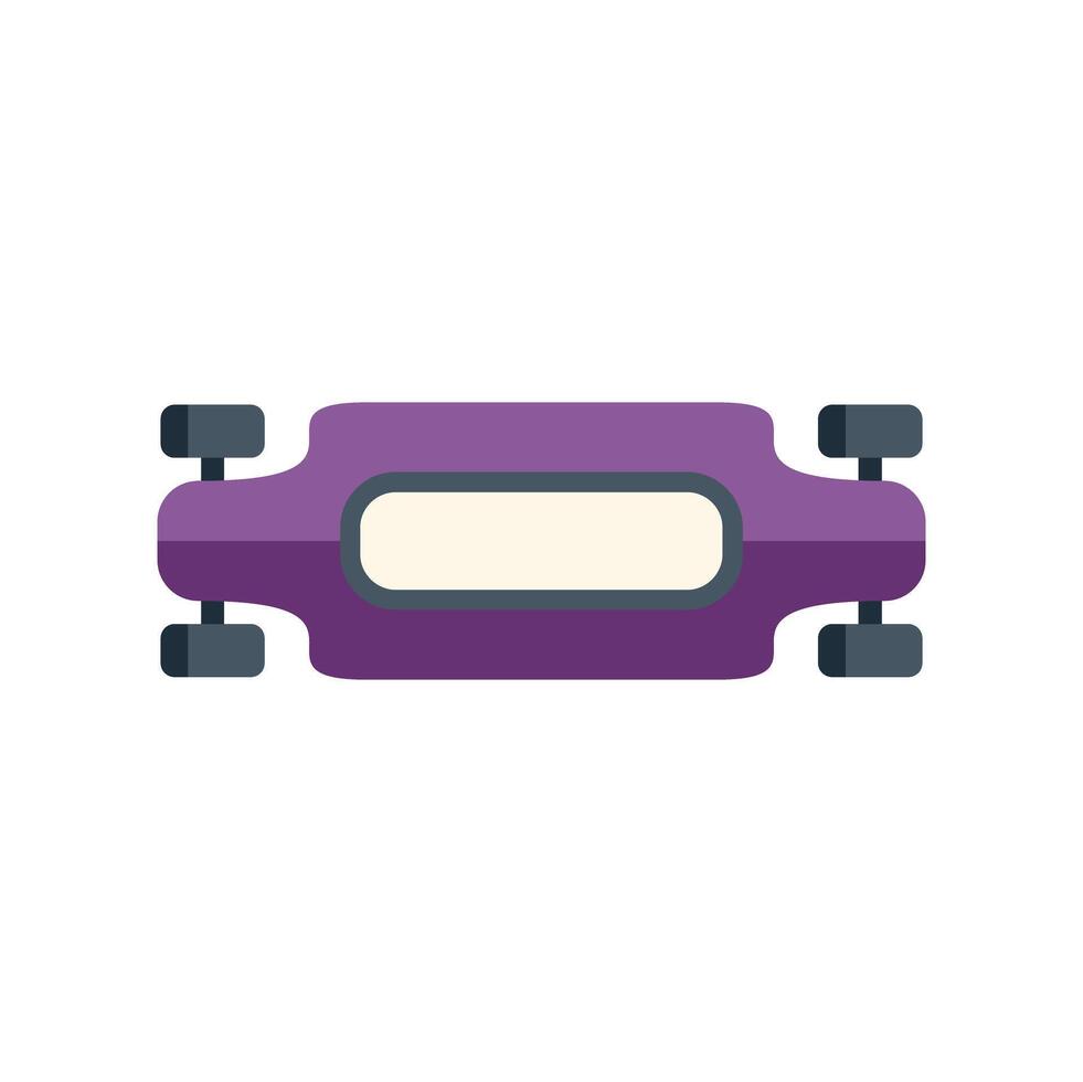 Purple longboard skateboard standing by on white background vector