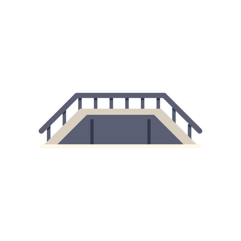 Small bridge allowing passage over obstacle vector