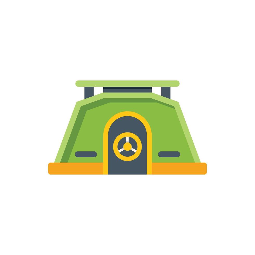 Military bunker protecting people from air strike flat icon design vector