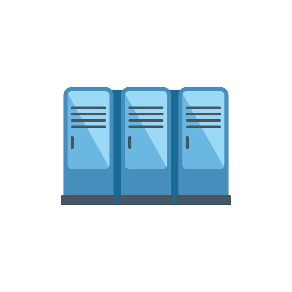 Row of blue school lockers for students storing belongings vector
