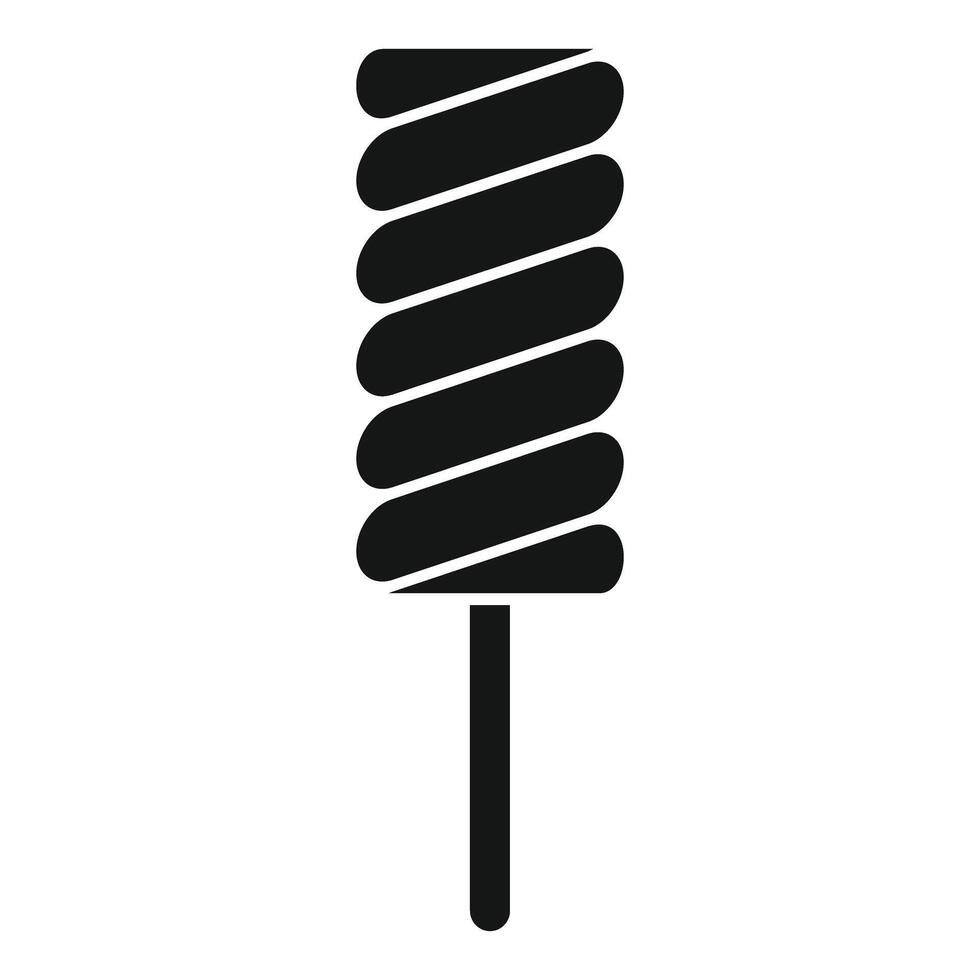 Round spiral lollipop on stick with twirls rotating candy vector