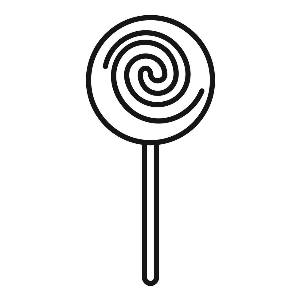 Round swirl lollipop with stick candy confectionery vector