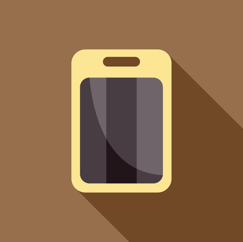 Plastic employee id card hanging with long shadow vector