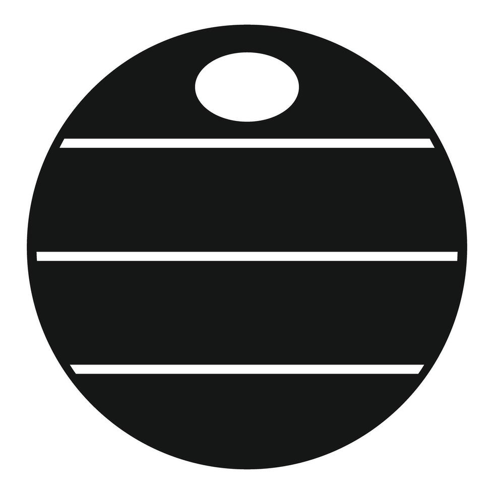 Round black label with hole and white stripes for luggage identification vector