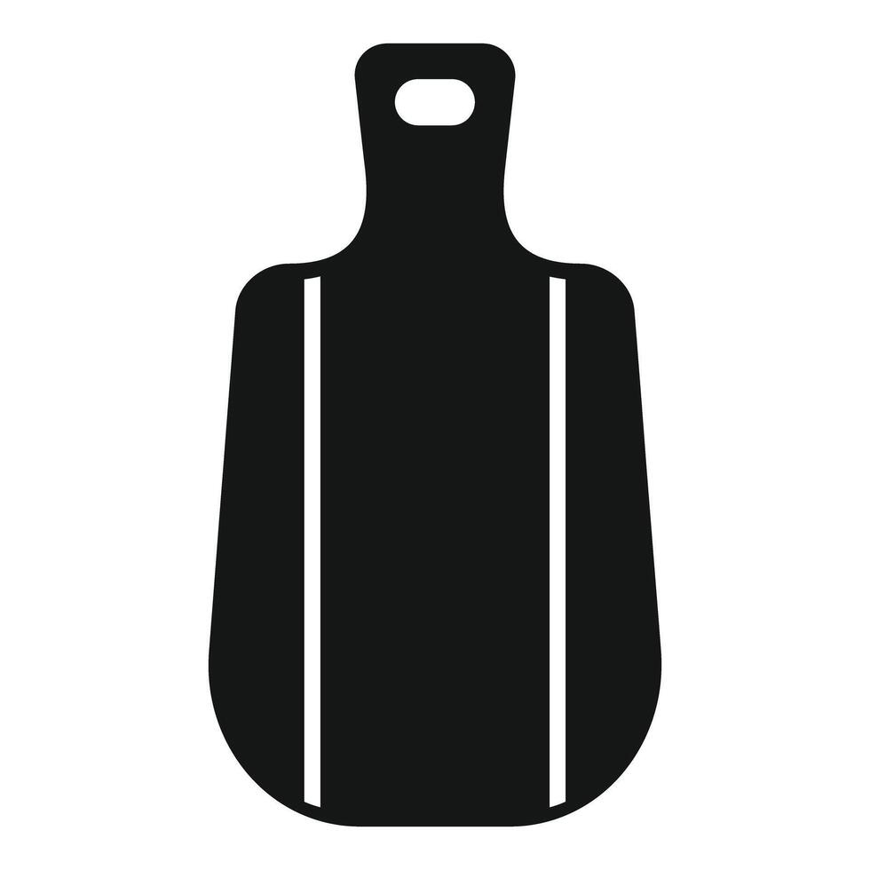 Black cutting board with handle and grooves for kitchen use vector