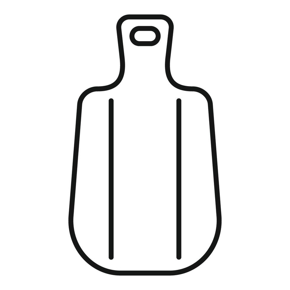 Plastic kitchen cutting board with handle and grooves for draining liquids vector