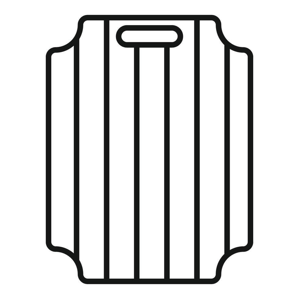Wooden cutting board with handle and grooves for kitchen use vector