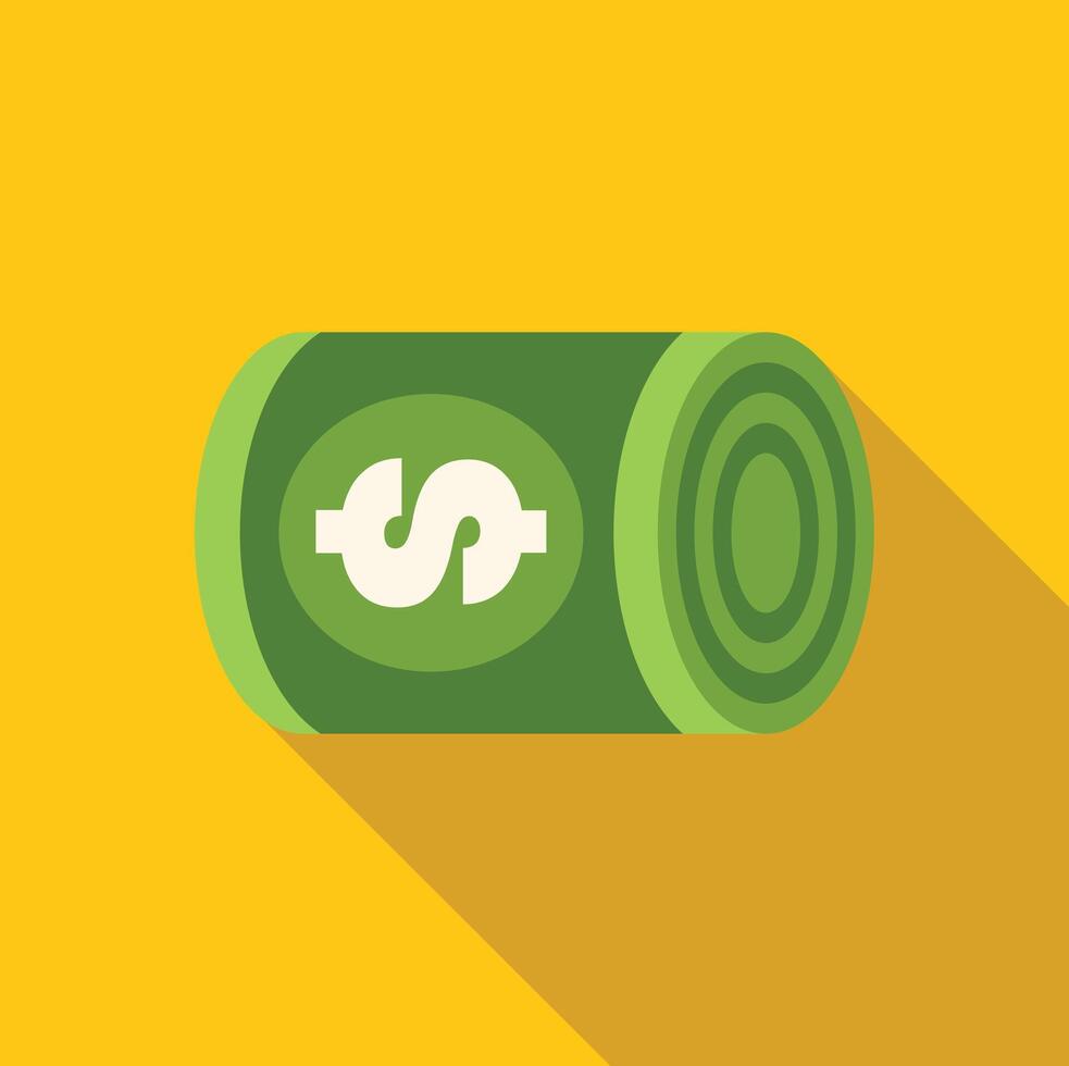 Rolled dollar banknotes showing wealth, savings, or business success vector