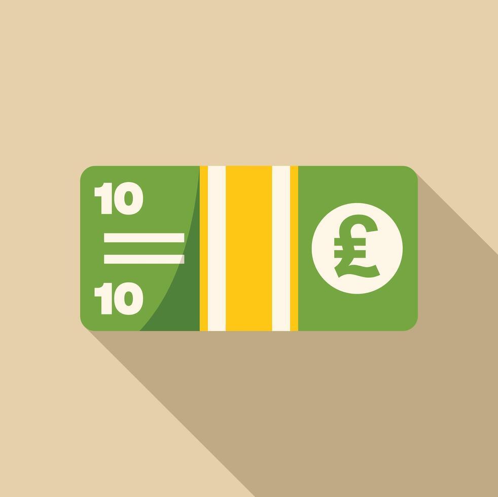 Stack of ten pound banknotes representing savings and investment vector