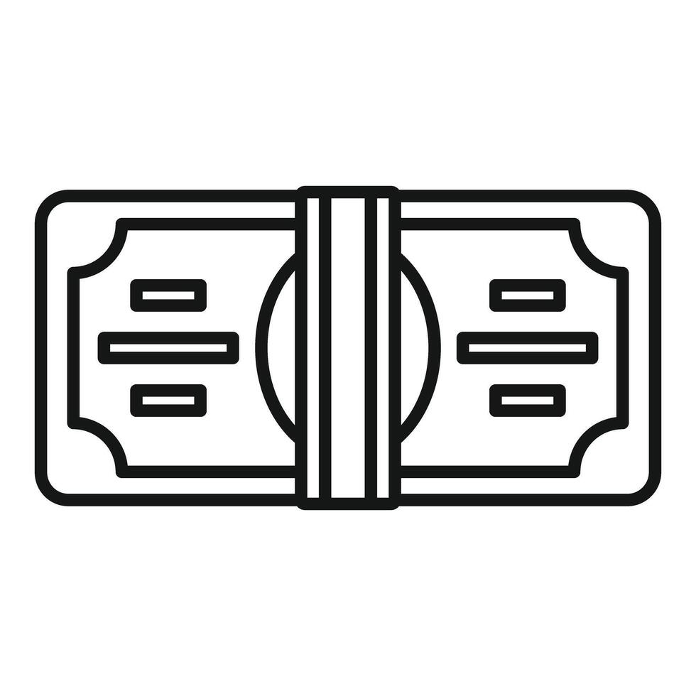 Stack of cash wrapped with a rubber band, finance and savings concept vector