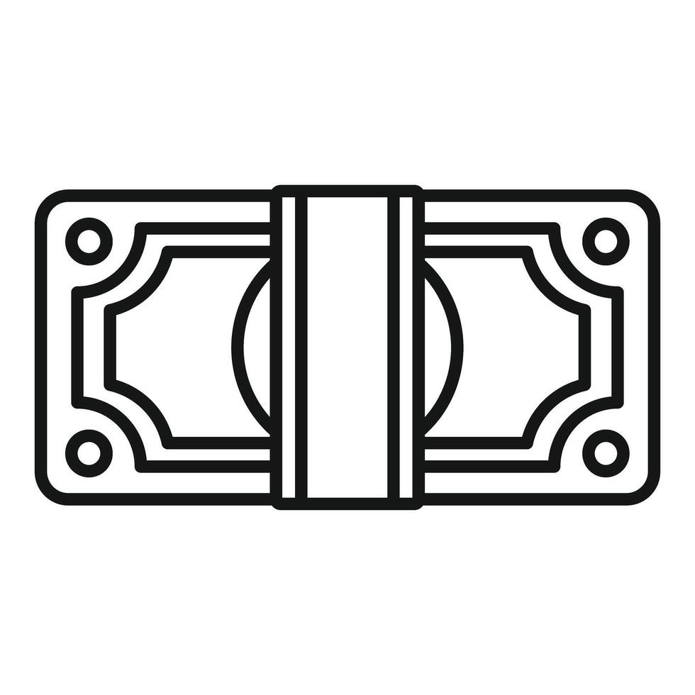 Stack of cash wrapped with a rubber band, finance and savings concept vector
