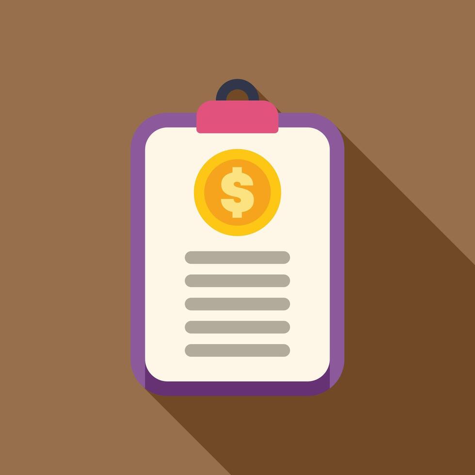 Clipboard showing financial report with dollar sign, business and finance concept vector