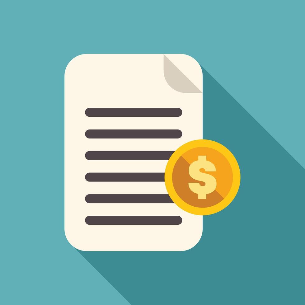 Document with dollar coin representing online payment vector