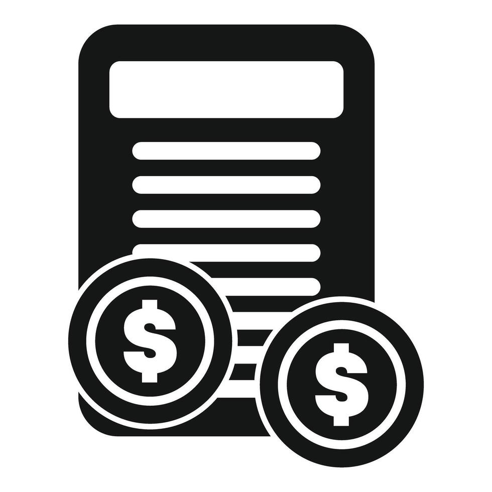 Financial report with coins representing payment and investment vector