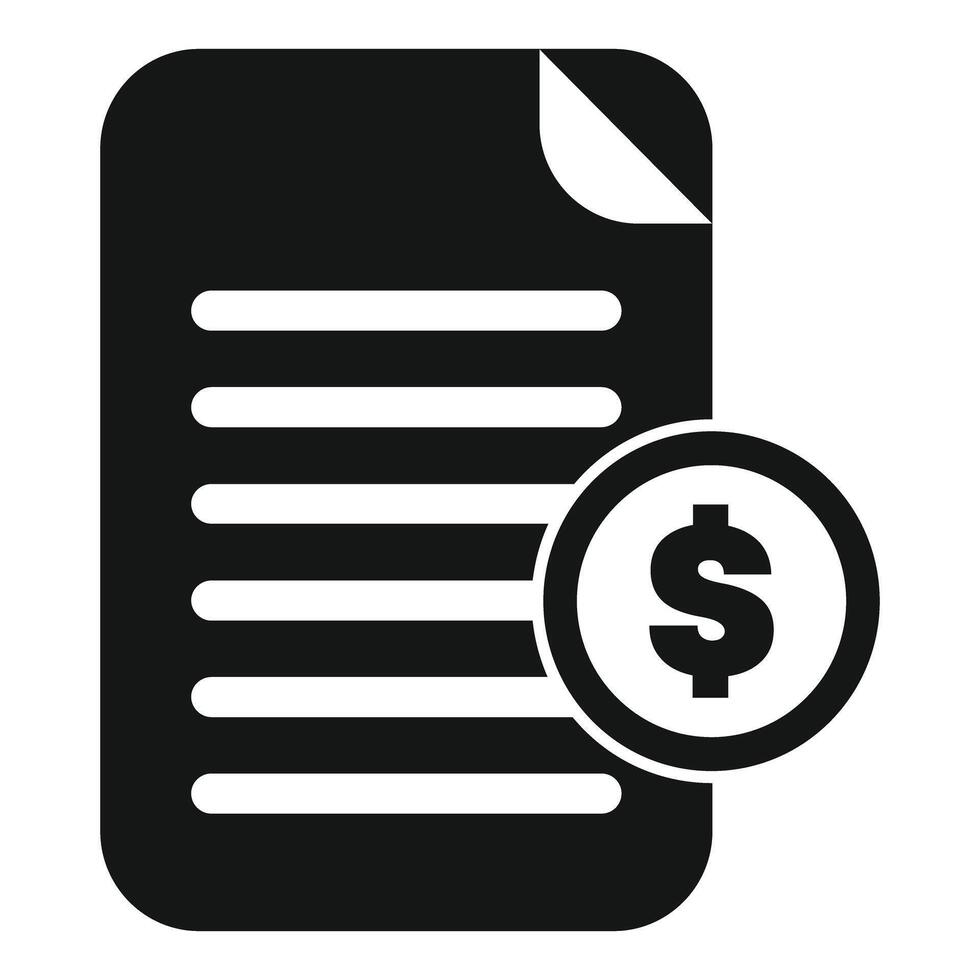 Financial document with dollar symbol representing payment or invoice vector