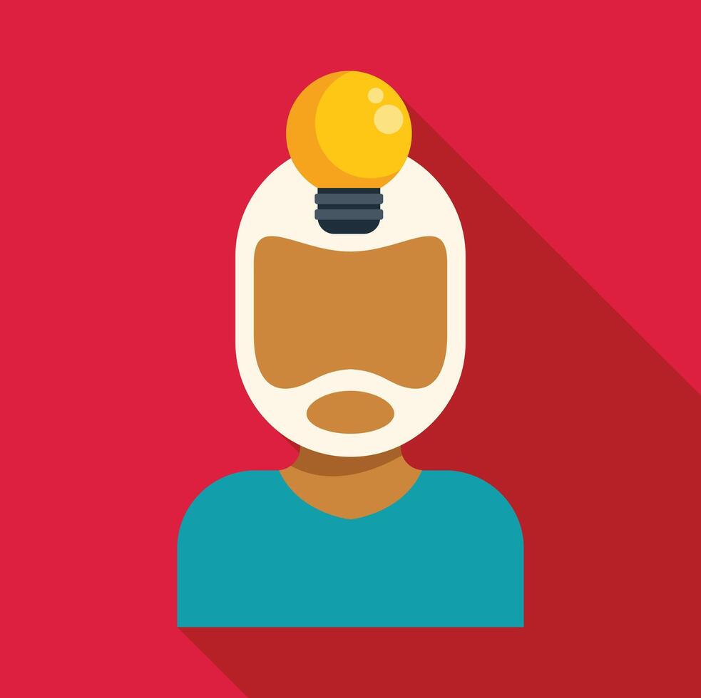 Light bulb emerging from person head symbolizing new idea generation vector