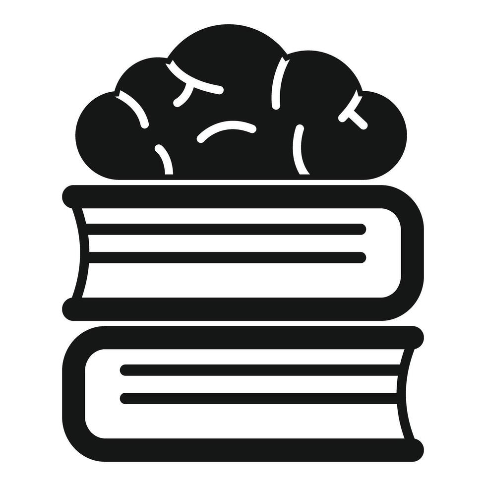 Brain power increasing knowledge and wisdom through books icon vector