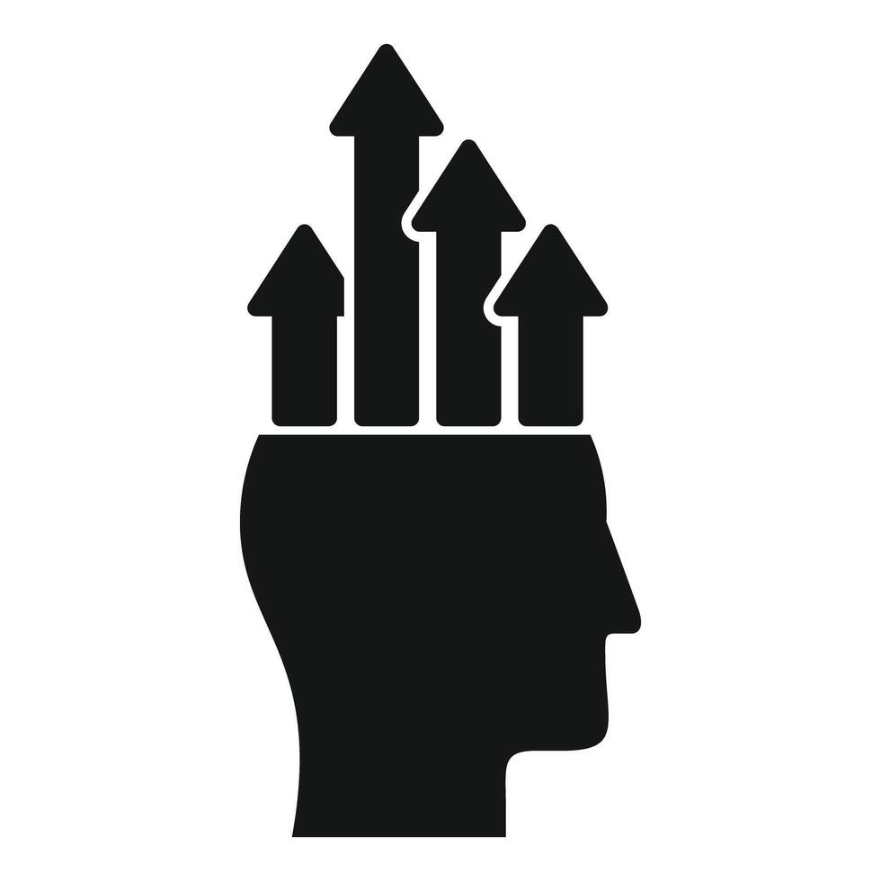 Personal growth showing with head and upward arrows vector