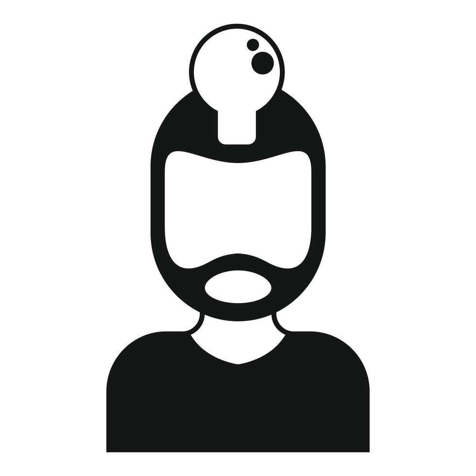 Man having a great idea light bulb icon representing creativity and innovation vector