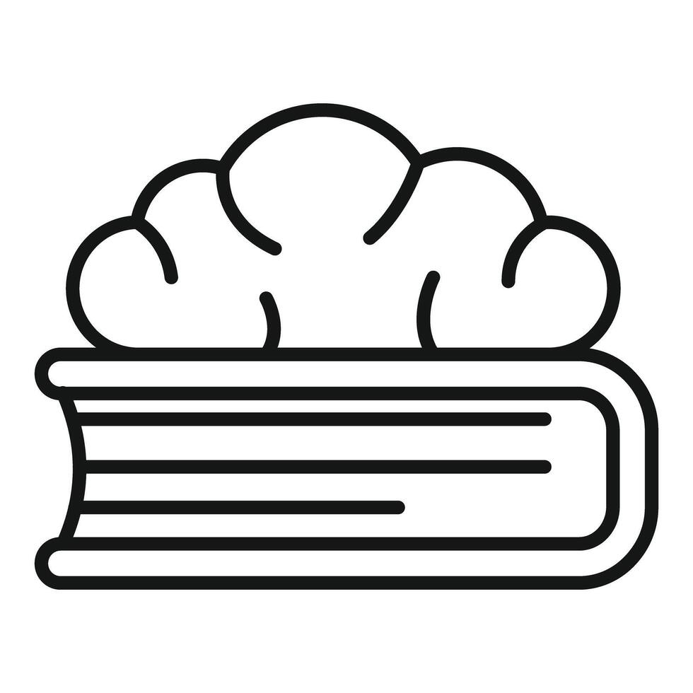 Brain food, open book with brain representing knowledge and learning vector
