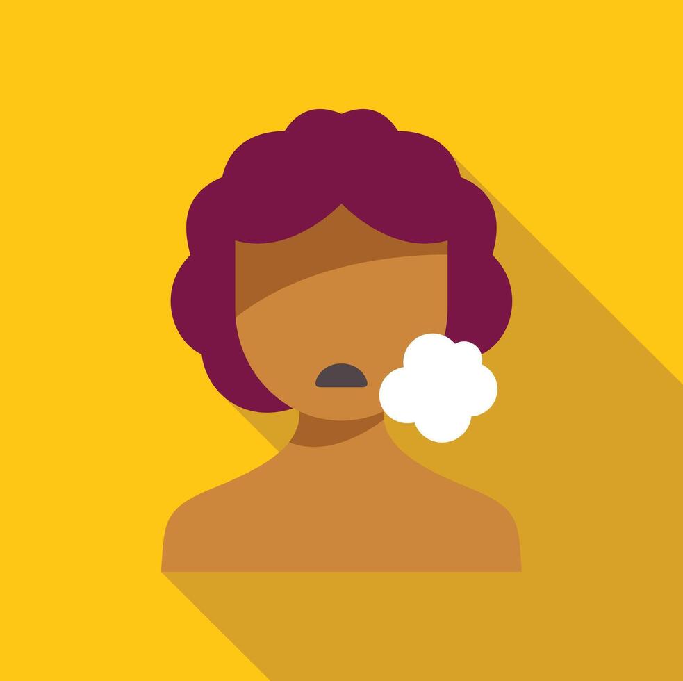 Sick woman having toothache holding cheek with hand suffering from pain vector
