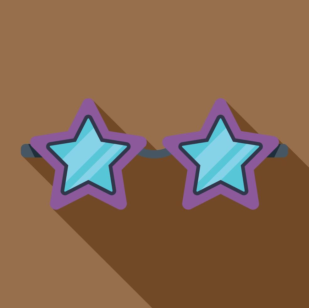 Star shaped sunglasses resting on brown background vector