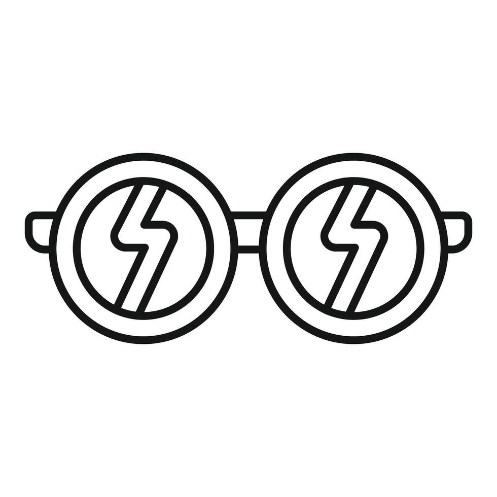 Round glasses with lightning bolts showing power and vision vector